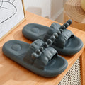 Deer horn design women's EVA house slippers in white, light yellow, green and dark gray colours