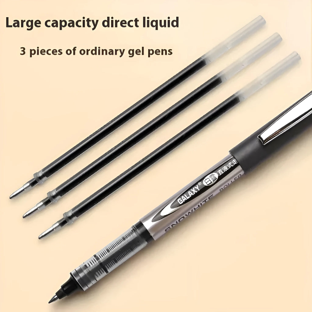 Water-based quick-drying signature pen with 0.5mm fine point tip and plastic shell in multiple ink colours