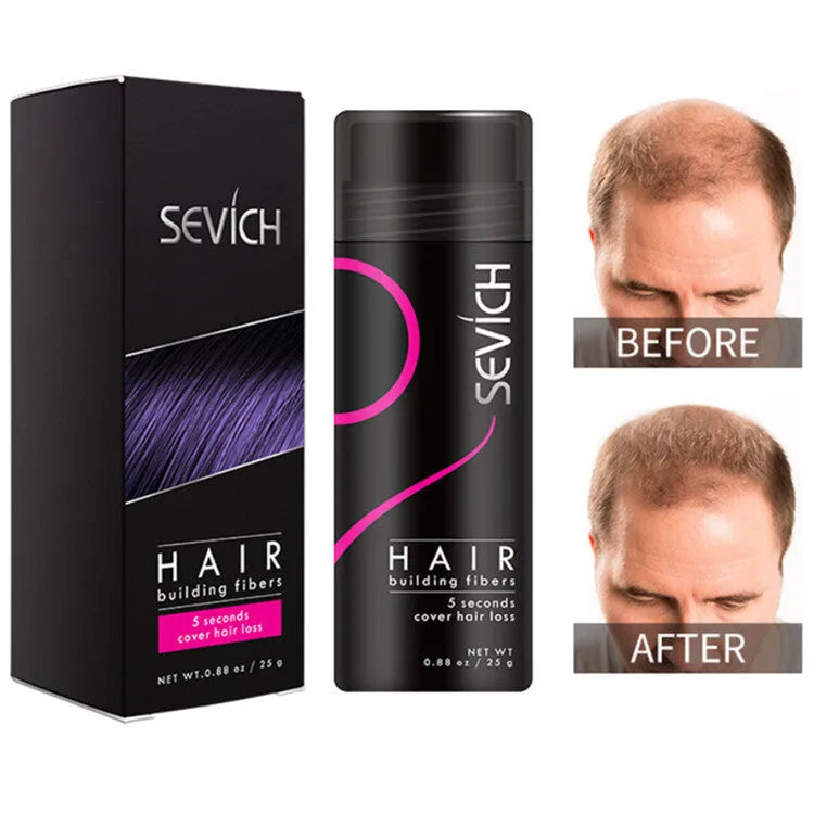 Hair thickening powder in multiple colour options with 12g and 25g sizes for thinning hair volume