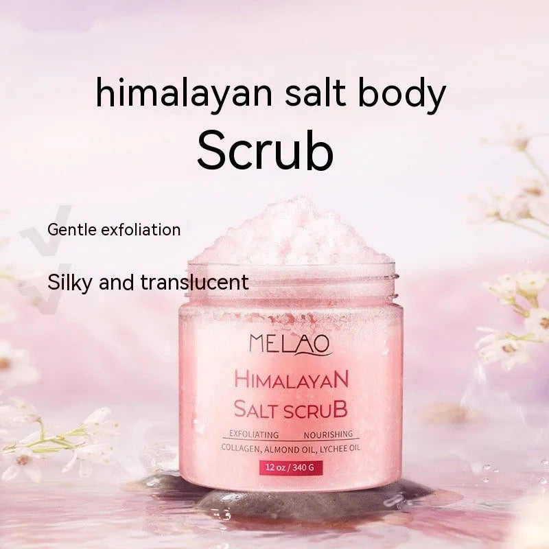 Himalayan Salt Body Scrub Cream 340g exfoliating moisturiser in white tub