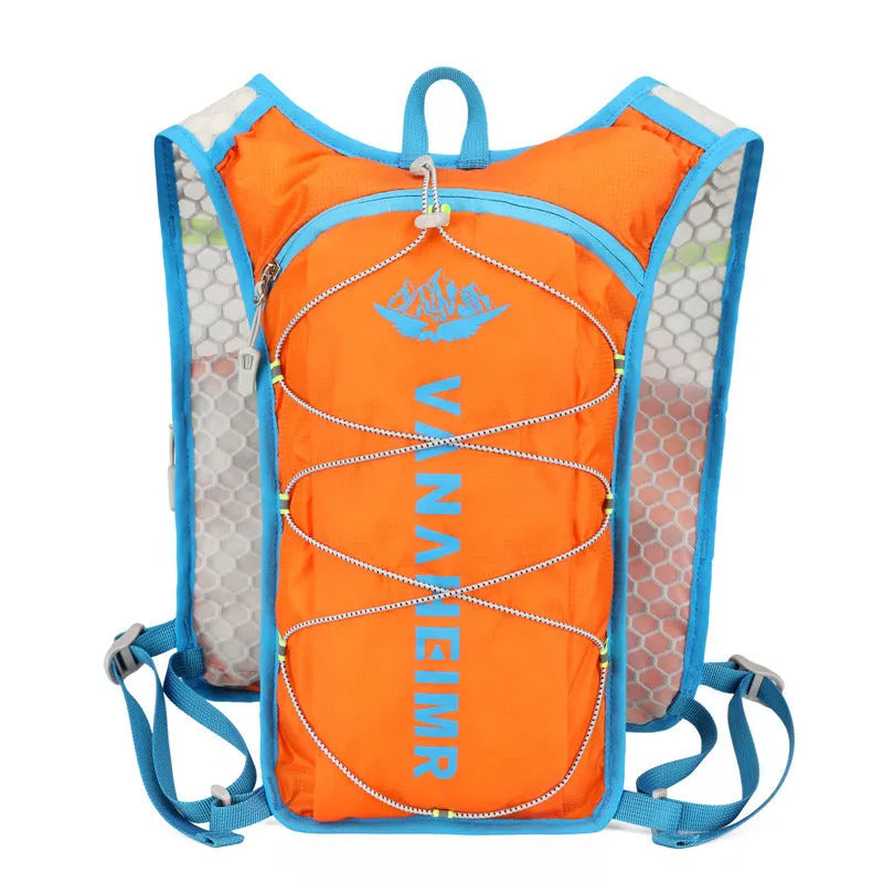 Ultra-light outdoor sports backpack in streamer orange, showing urban simplicity style