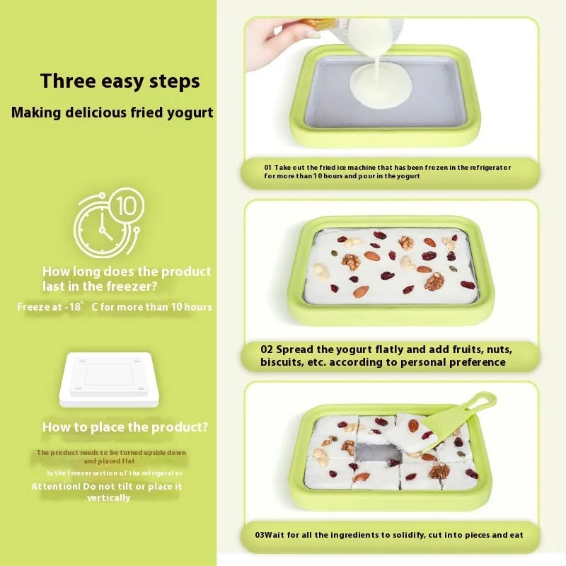 Children's handmade DIY fried yogurt machine in four colour options with aluminium gasket