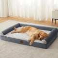 Rectangular cloth dog sleeping mat in gray with simple design for four seasons use