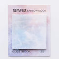 Square planet sticky notes notepad showing astronomical oil painting designs including various planetary imagery