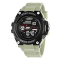 Digital electronic watch with LED display in multiple colour options