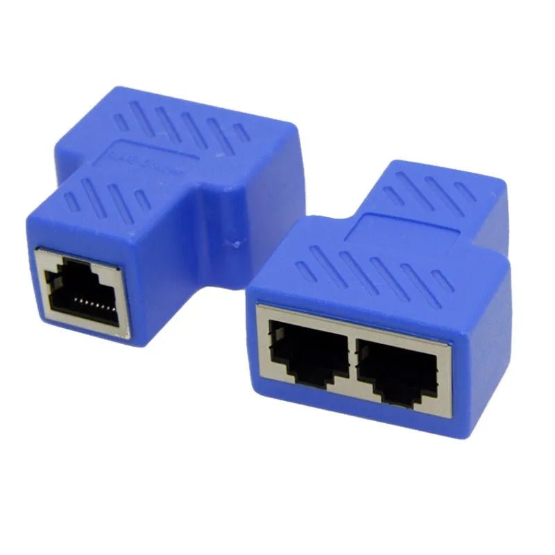 RJ45 three-way network cable splitter adapter in multiple colours