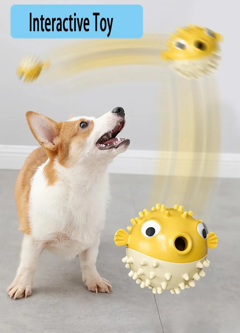 Green fish-shaped interactive dog toy with textured surface for medium and large breeds