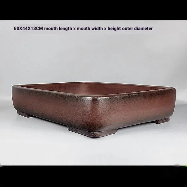 Rectangular antique purple clay flower pot measuring 60x44x13 cm