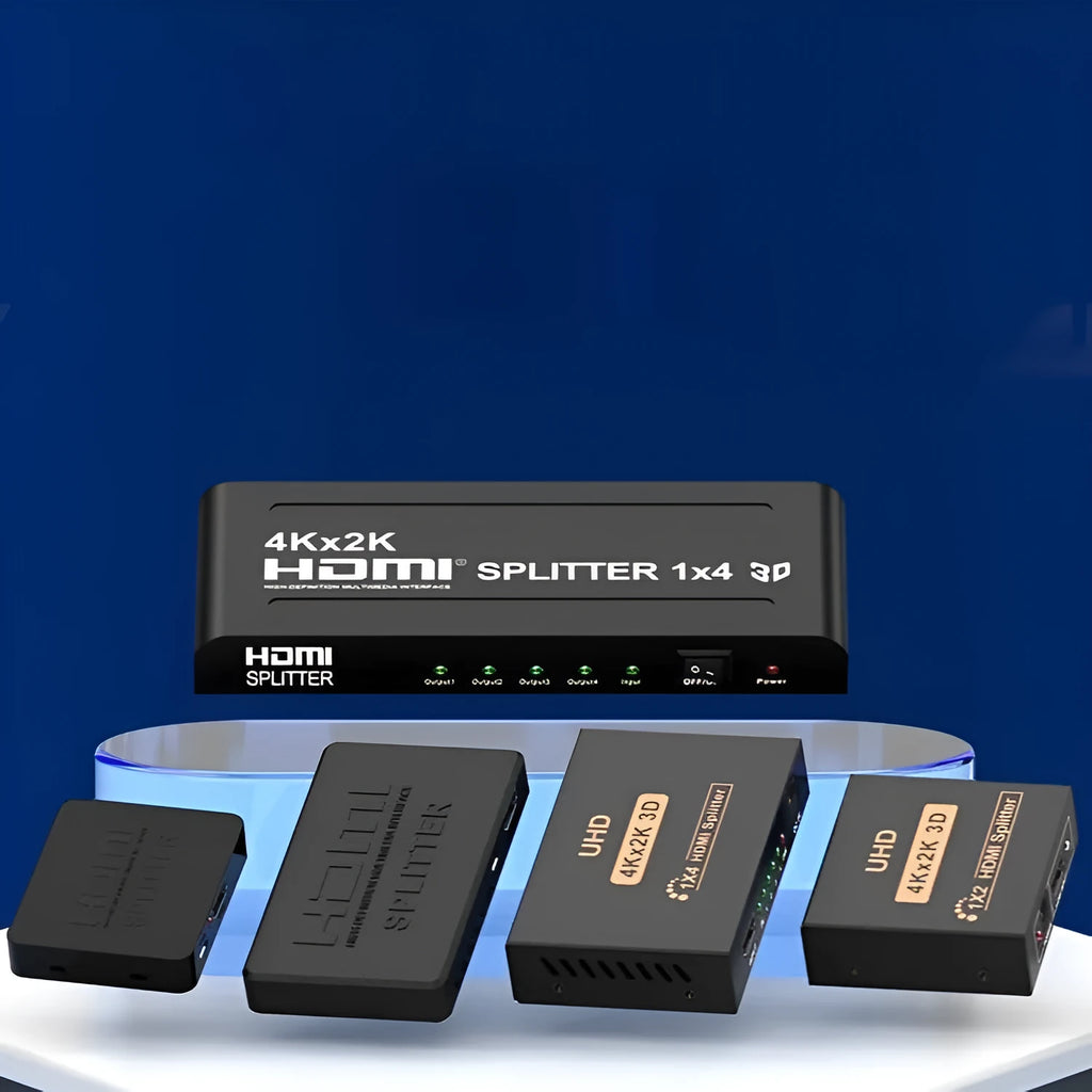 HDMI 1 to 2 splitter 4K series with power cables