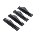 Black universal triangle rear spoiler chassis made of ABS plastic, shown with screws and adhesive.