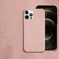 Genuine leather protective iPhone case in a simple style with half line breaks, shown in one of nine available colours.