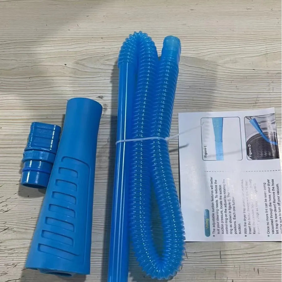 Blue plastic vacuum cleaner suction pipe attachment with round head, 114cm length for appliance dust cleaning