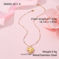 Gold plated fruit charm necklace with heart-shaped pendant on adjustable stainless steel chain
