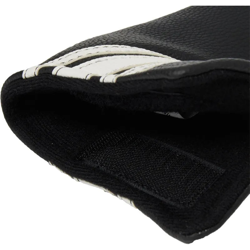 Black PU leather golf push rod sleeve case for club head protection