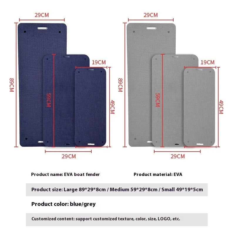 Blue or grey EVA foam boat fender for marine anti-collision protection