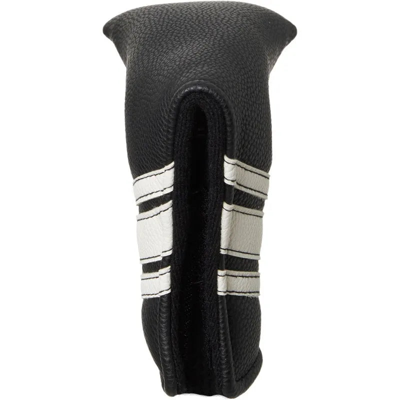 Black PU leather golf push rod sleeve case for club head protection