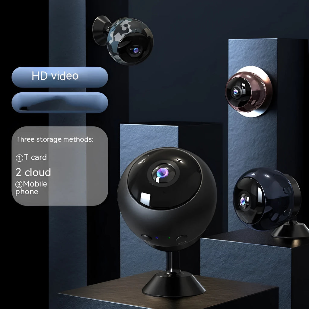 1080p wireless WIFI surveillance camera with ABS plastic housing and USB cable