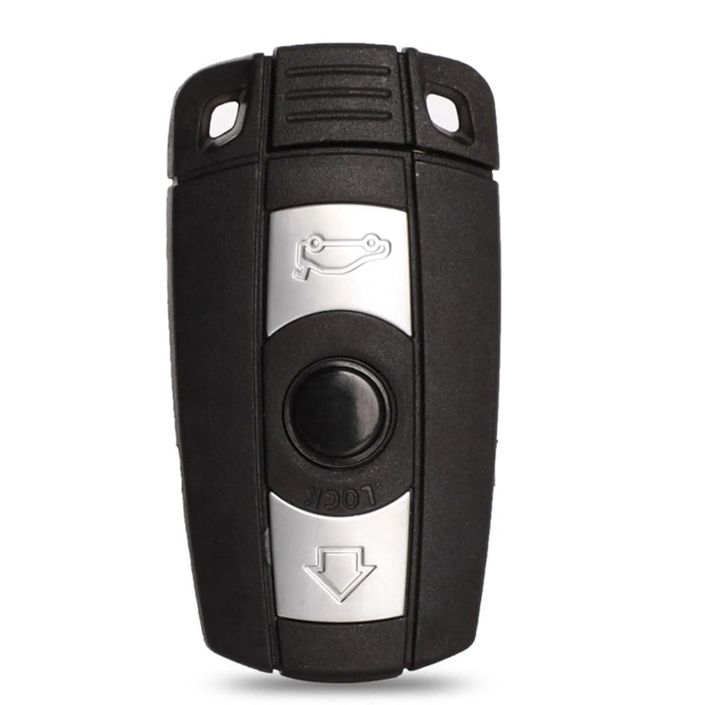 BMW HU92 semi-intelligent 3-button remote car key fob in metal copper and plastic
