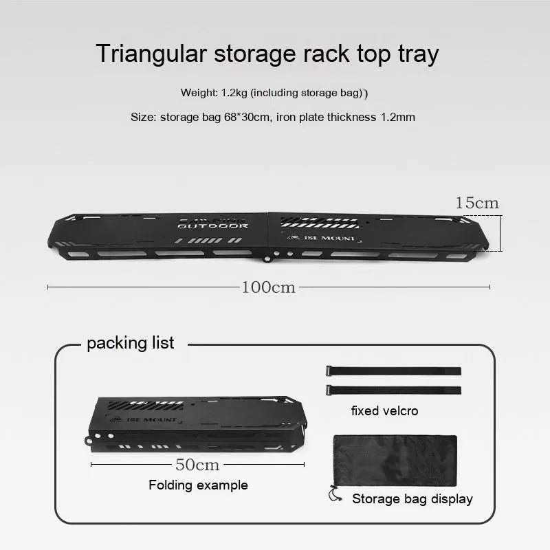 Aluminium alloy foldable camping drying rack with triangle frame and multiple hooks