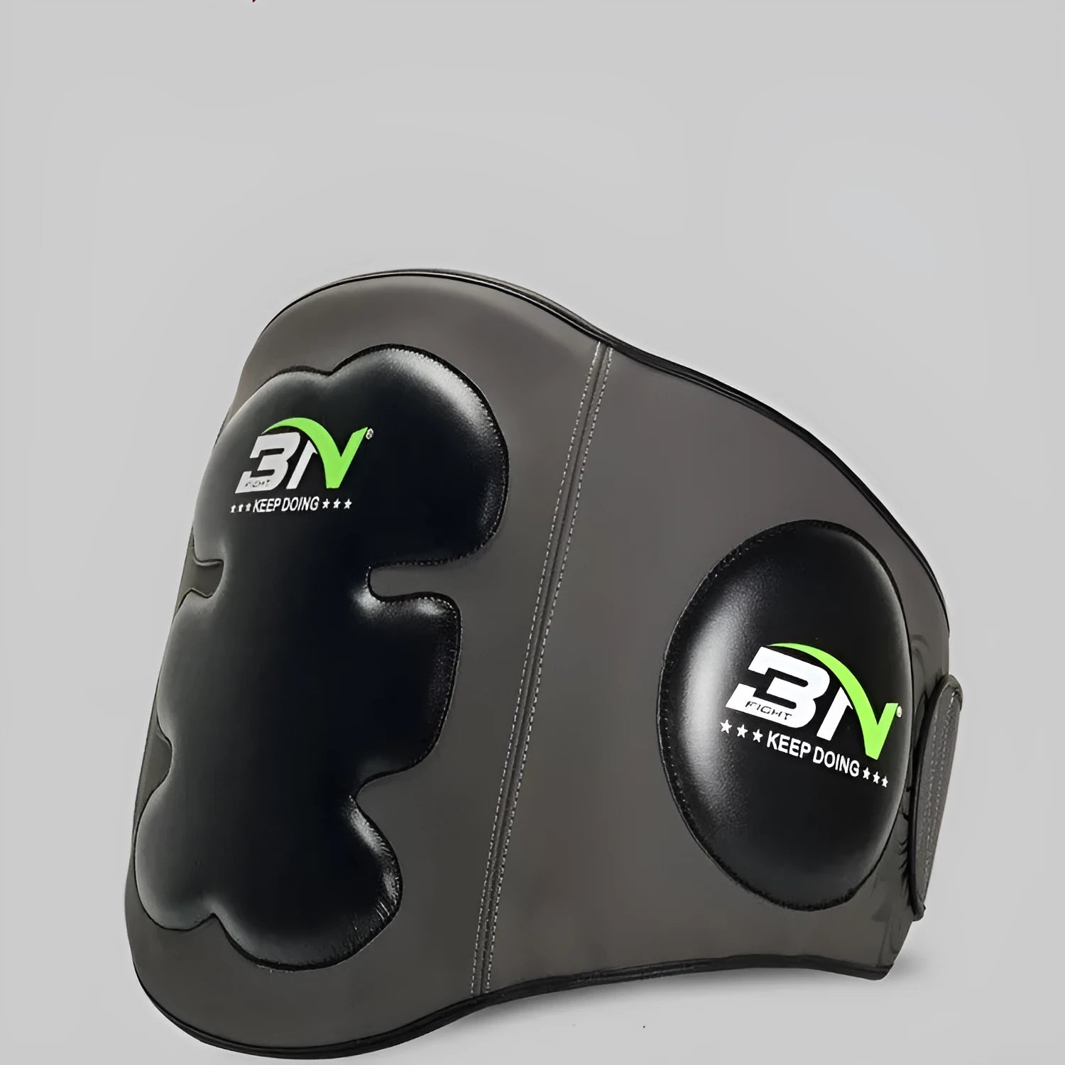 Sanda boxing breast protection target showing waist area protective gear in dark grey colour