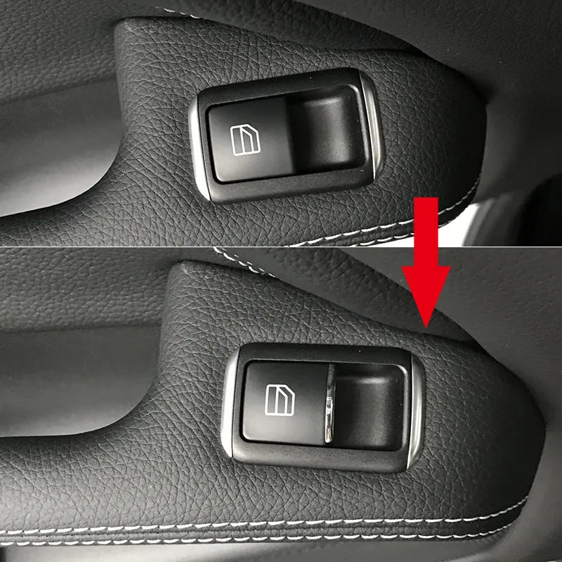 Glitter black decorative sticker for car window lift button modification made from ABS plastic