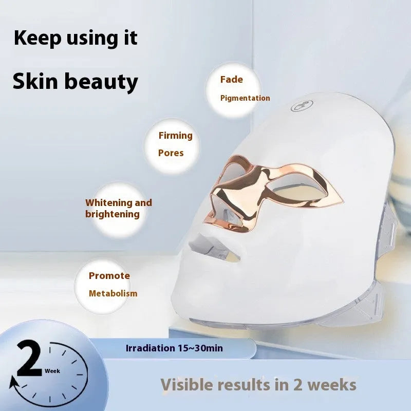 Rechargeable manual touch LED beauty mask in white, black and rose gold rim colour options