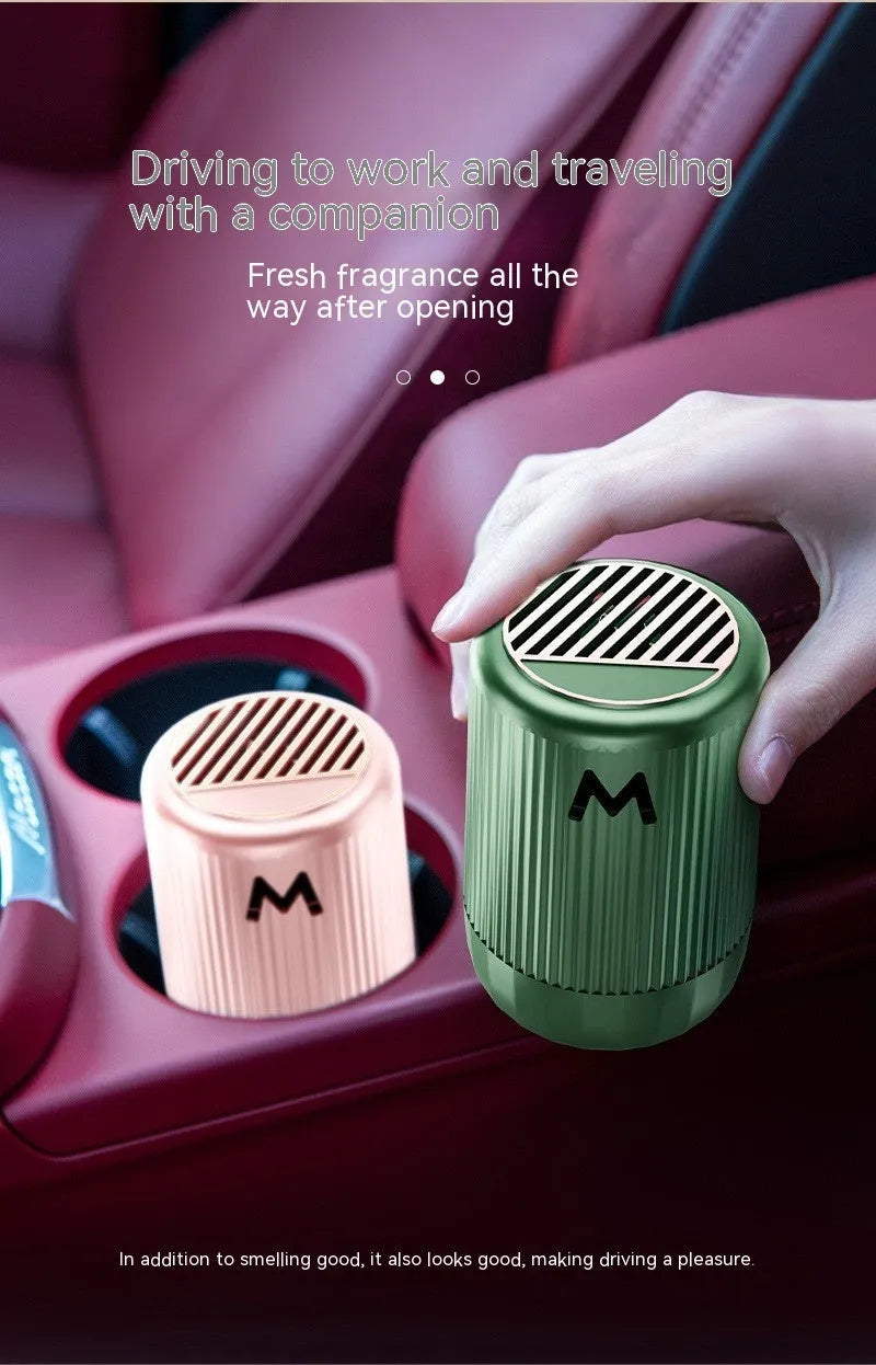 Solid car aromatherapy decoration cup measuring 10x6cm with four fragrance options