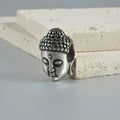Stainless steel hollow skull Buddha earrings in geometric design with electroplated colour finish