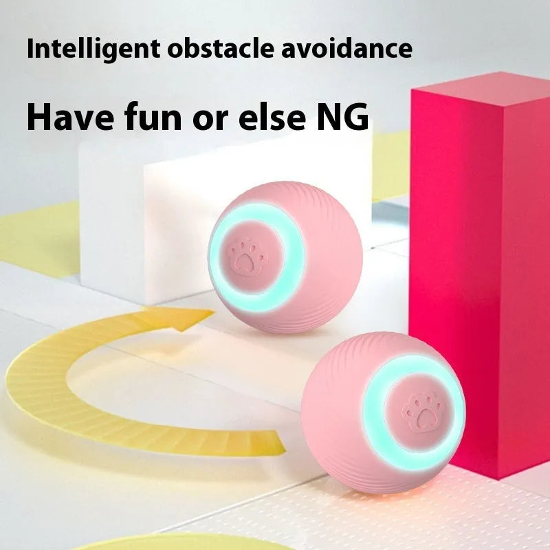 Smart cat teasing ball toy automatic rolling ball rechargeable silicone ABS blue normal style