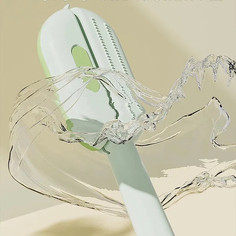 Pet grooming comb with water tank for floating hair removal, blue green yellow colour options