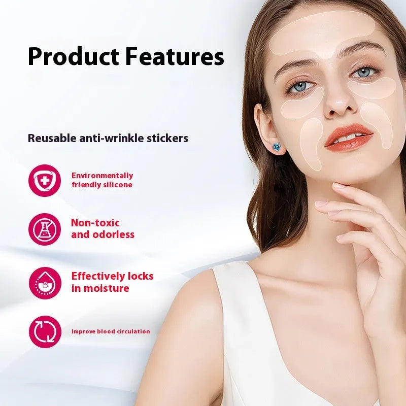 Silicone anti-wrinkle stickers five-piece set for facial wrinkle care