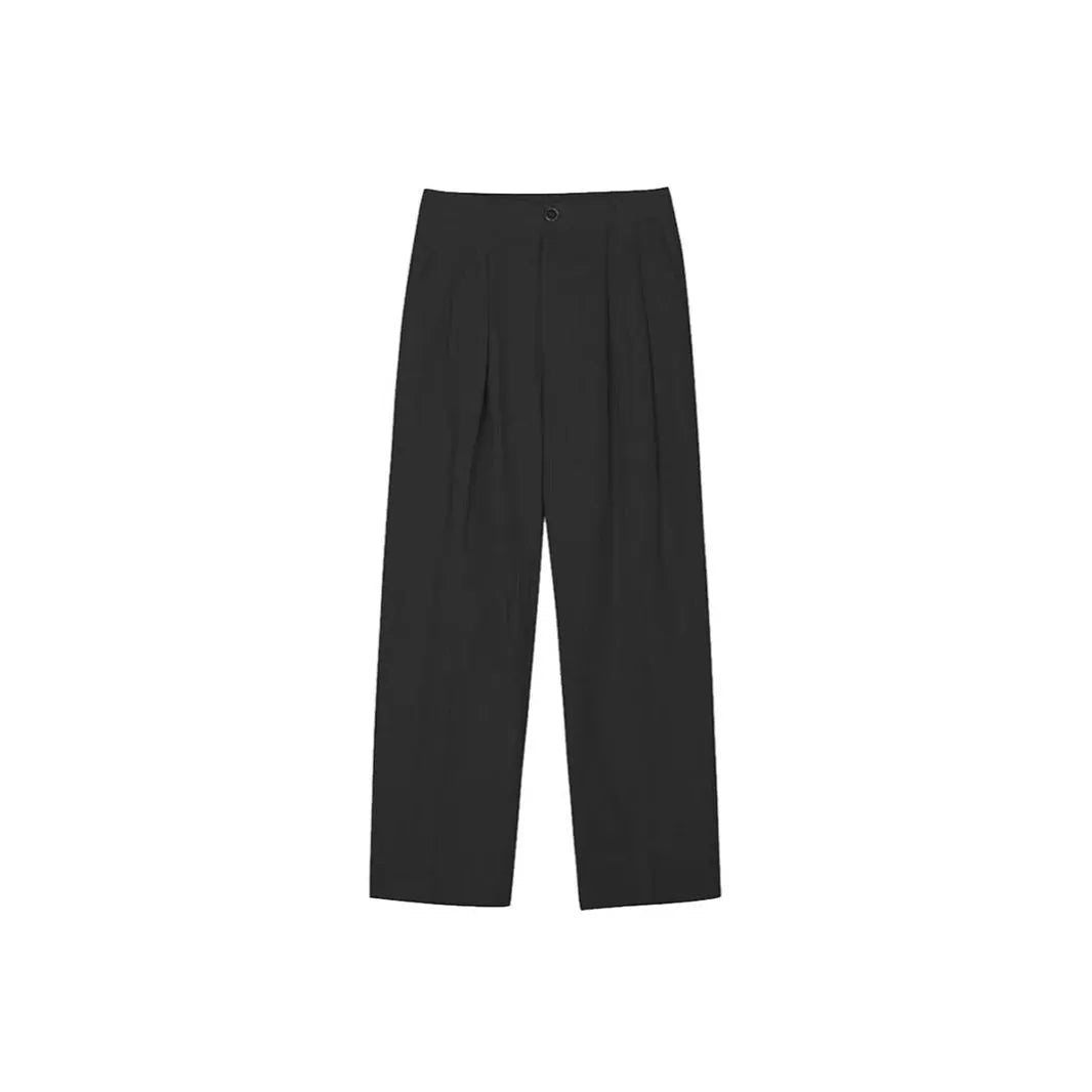 Men's loose wide-leg cotton linen trousers in apricot, army green, and purplish blue colours with Korean style