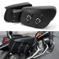 Black PU leather motorcycle side box with retro wind styling mounted on saddlebag