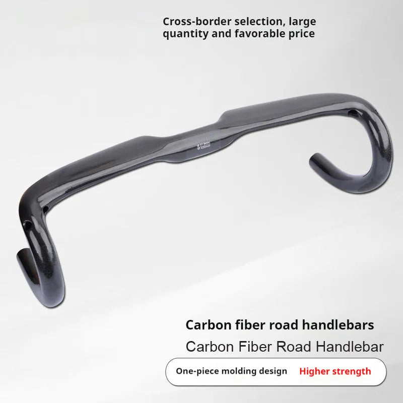 Carbon fibre road bicycle drop bar handle in black grey silver colour with UD finish options