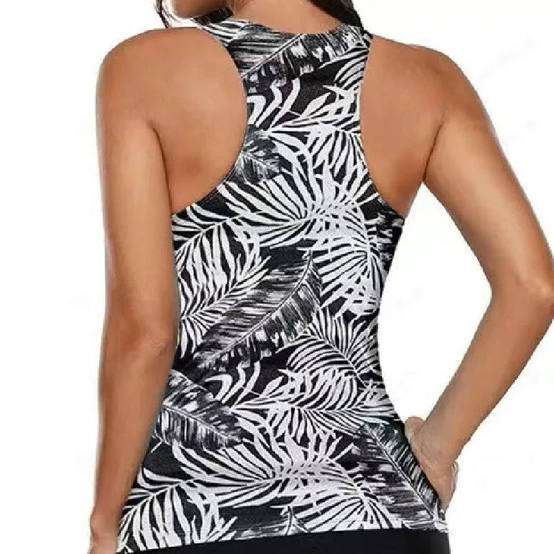 Women's split bow polyester bikini swimsuit shown in available colours and sizes