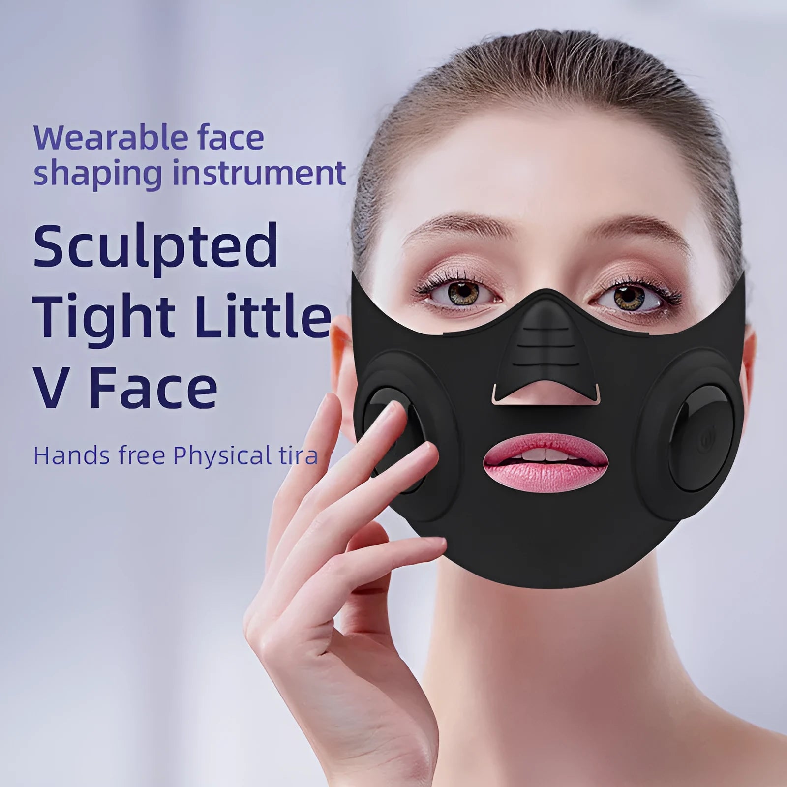 Black wearable photon beauty mask facial device with USB connector and 4 gear settings