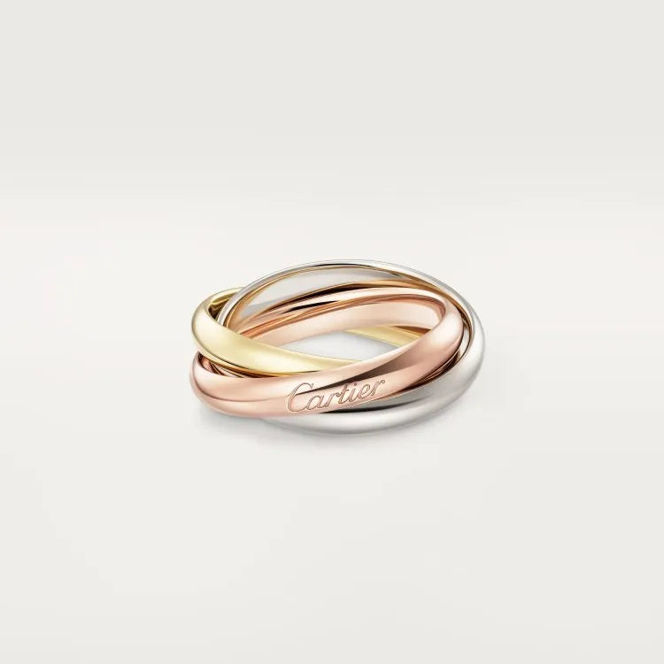 Silver geometric U-shaped couple wedding rings with full diamond setting option