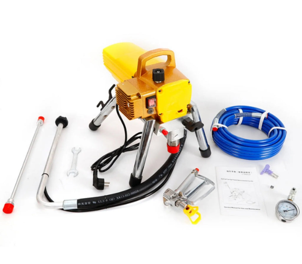 Blue electric airless spray painting machine with spray gun and 50cm extension rod
