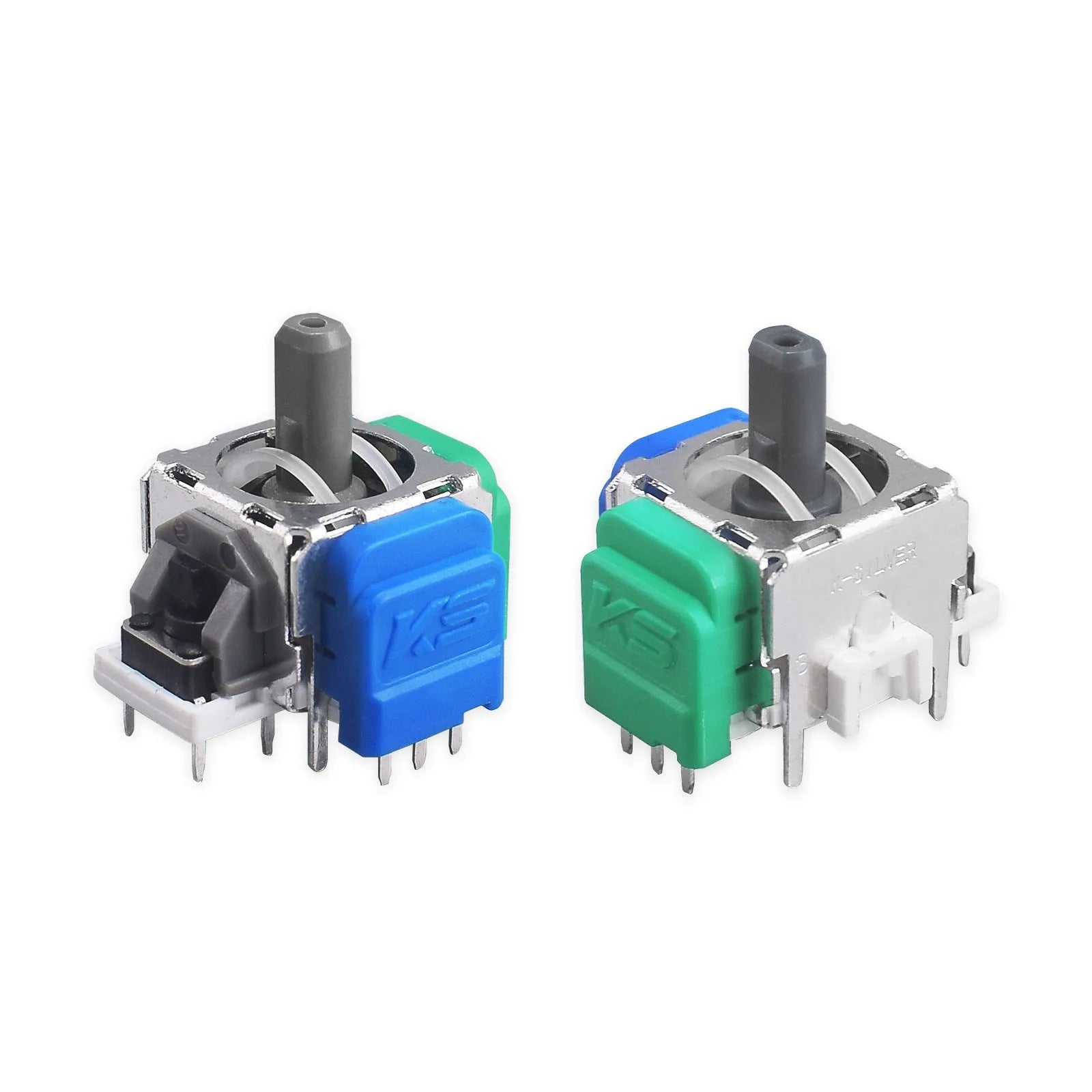 Single PS5-compatible Hall effect magnetic analogue joystick replacement component on a white background.