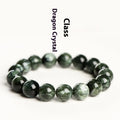 Green Dragon Crystal bracelet with 8-9mm round beads and Ruyi symbol