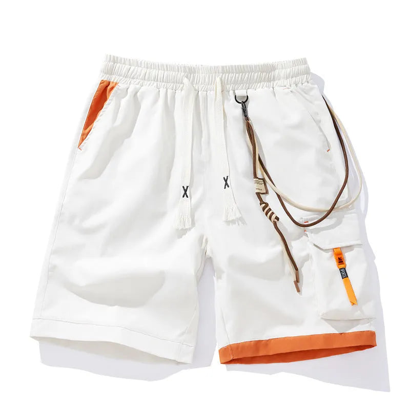 Men's plus size bamboo fibre sports shorts in straight leg cropped design showing high waist