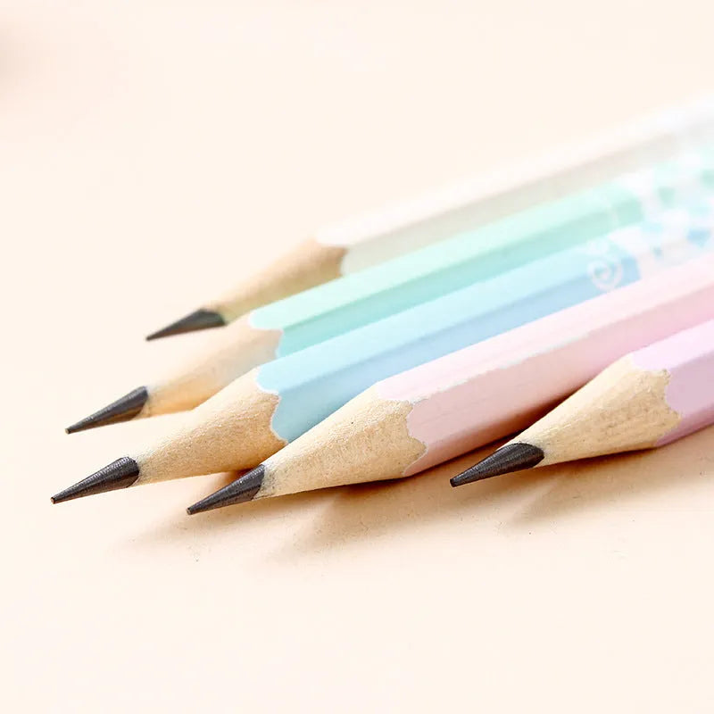 Basswood six-angle technical drawing pencil with HB lead for thermal transfer applications