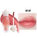 Moisturising light mirror lip lacquer 5ml tube with six colour options on a neutral background