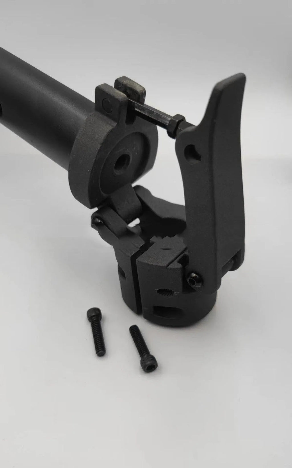 Black folding upright pole accessory for Nanbo No. 9 electric scooter.