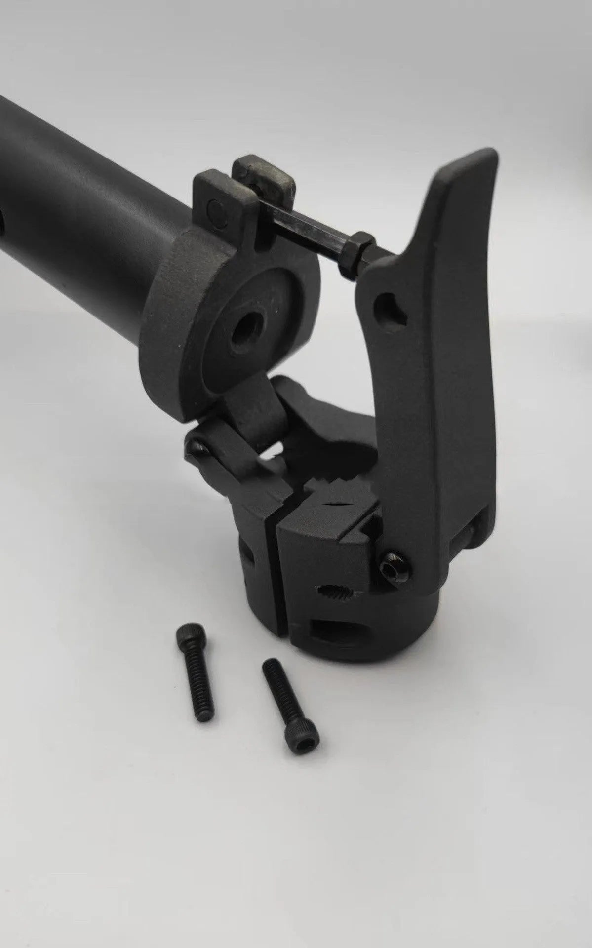 Black folding upright pole accessory for Nanbo No. 9 electric scooter.