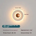 Round aluminium wall lamp with LED light source in white and gold colour combination