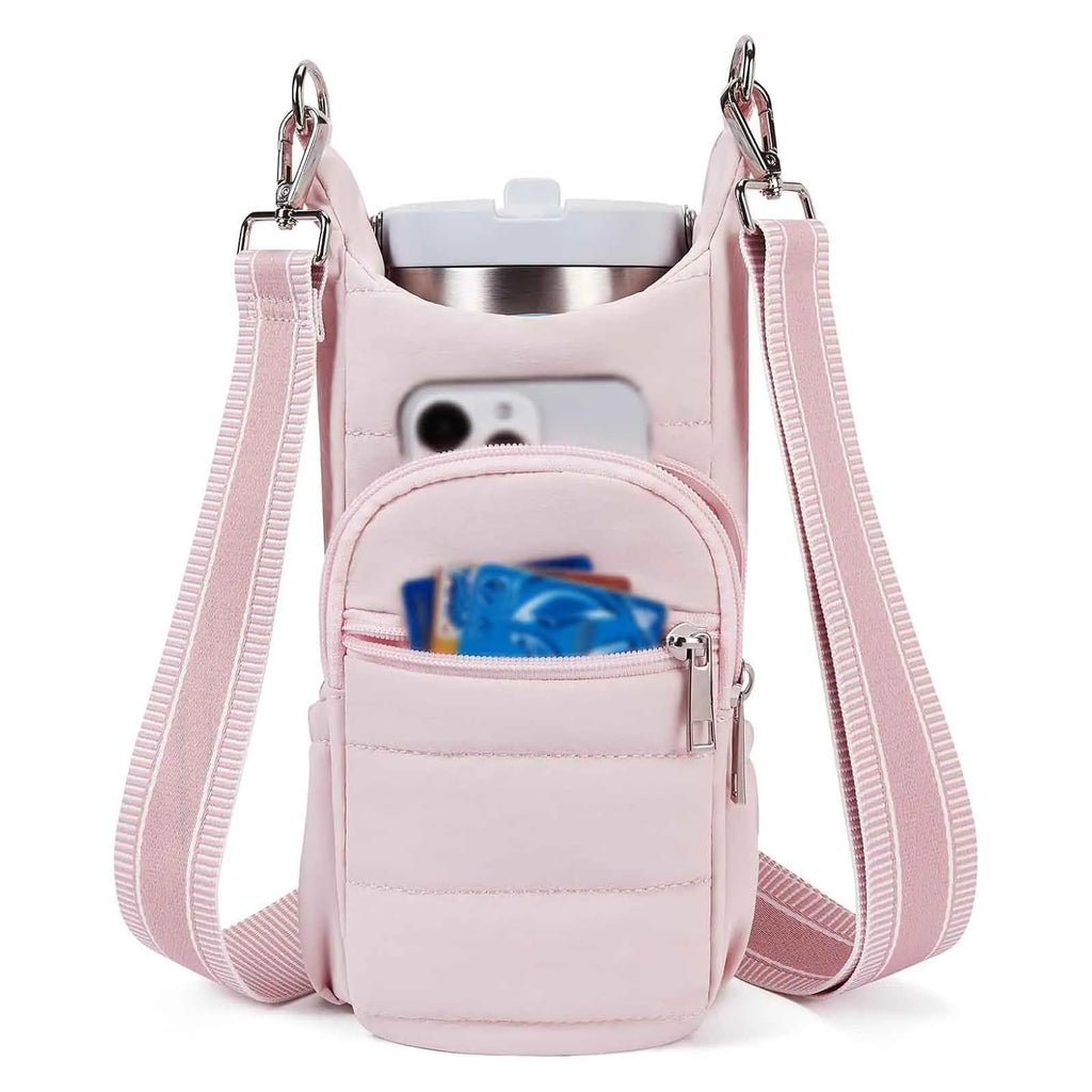 Water bottle kettle bag for bicycle mounting in black pink beige colours