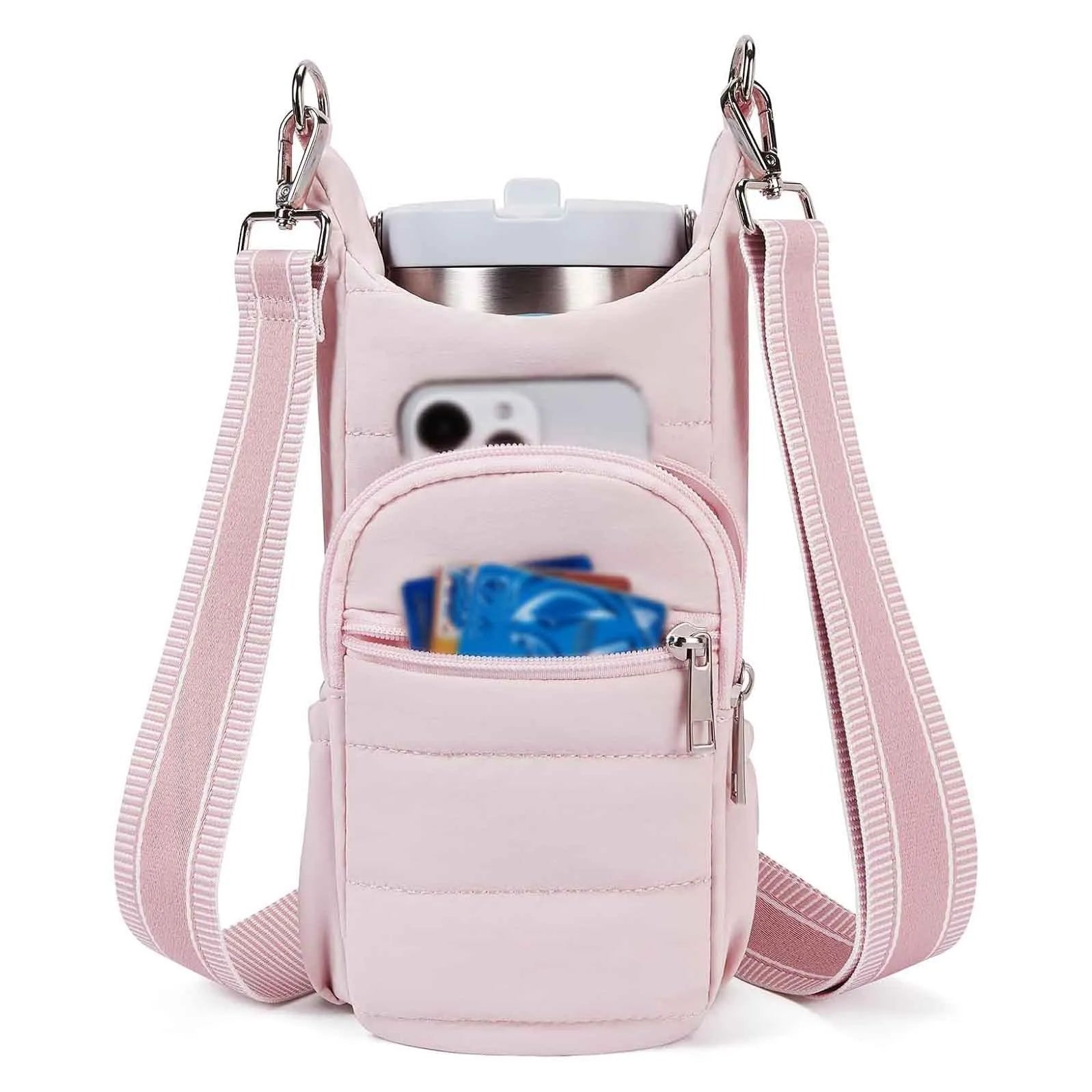 Water bottle kettle bag for bicycle mounting in black pink beige colours