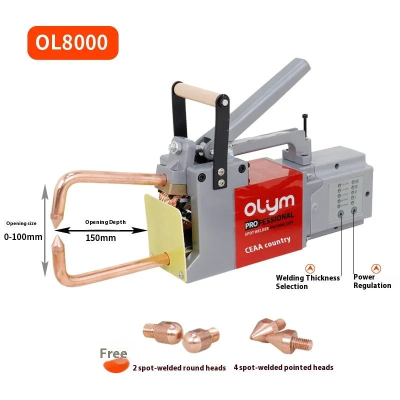 OL8000 spot welding machine with manual control and welding heads